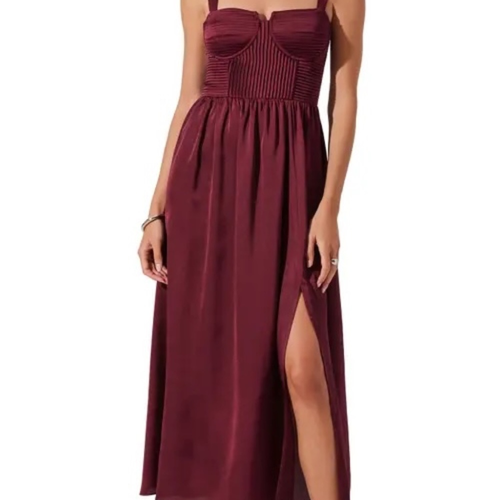 ASTR the Label Pleated Bustier Corset Midi Dress XS